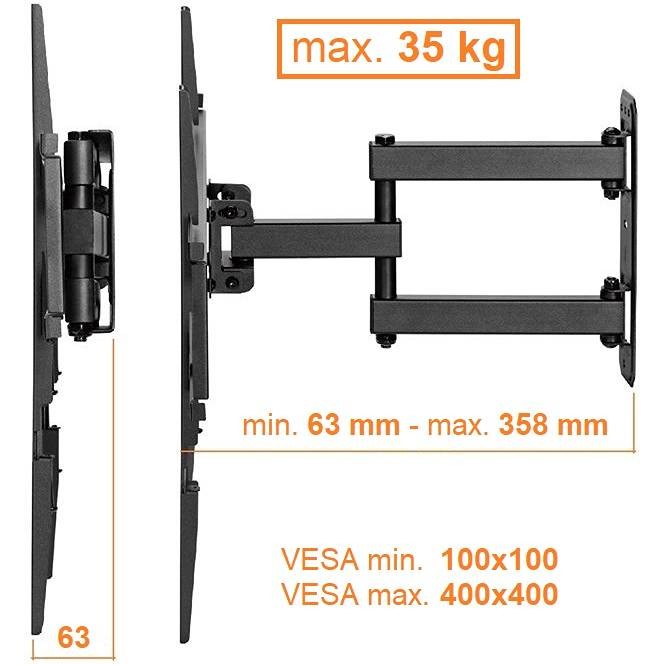 Otočný sklopný držák Tv Fiber Mounts FM78
0 