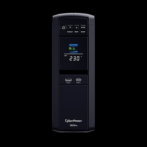 CyberPower PFC SineWave LCD GP UPS 1600VA/ 1000W,  Schuko zásuvky2 