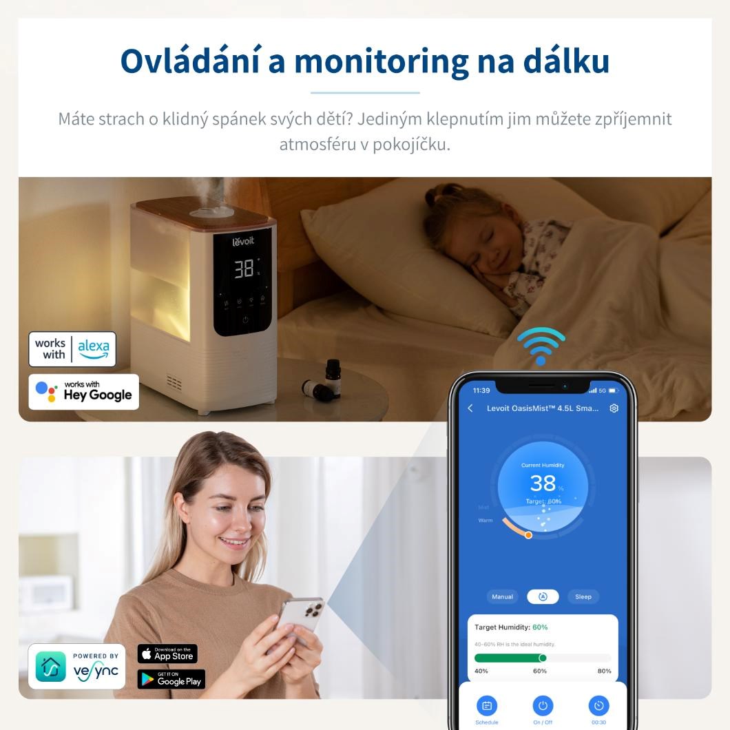Levoit Oasis Mist Smart zvlhčovač vzduchu 4.5L6 