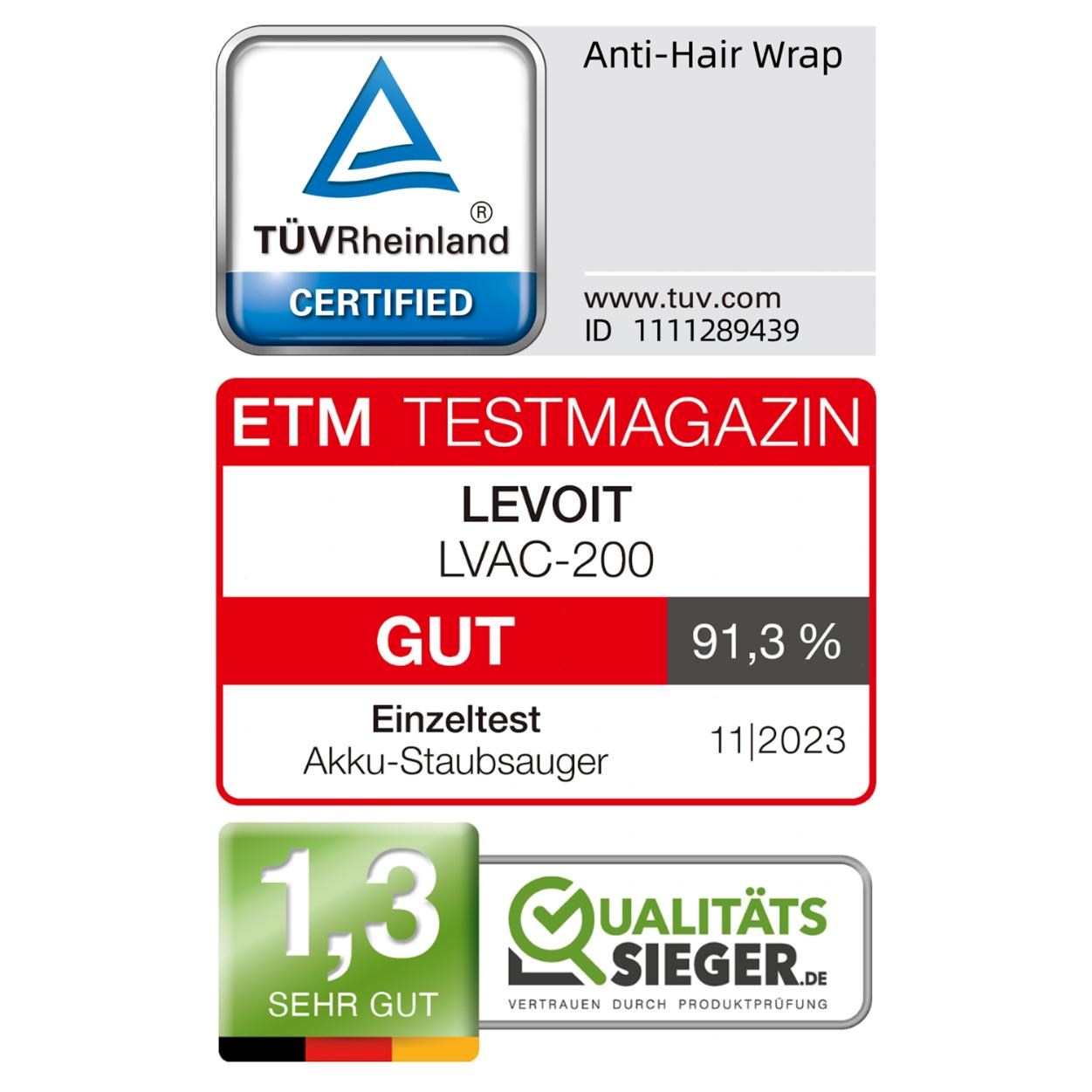 Levoit LVAC-200 4v1 Aku Turbo Cyclone bílý2 