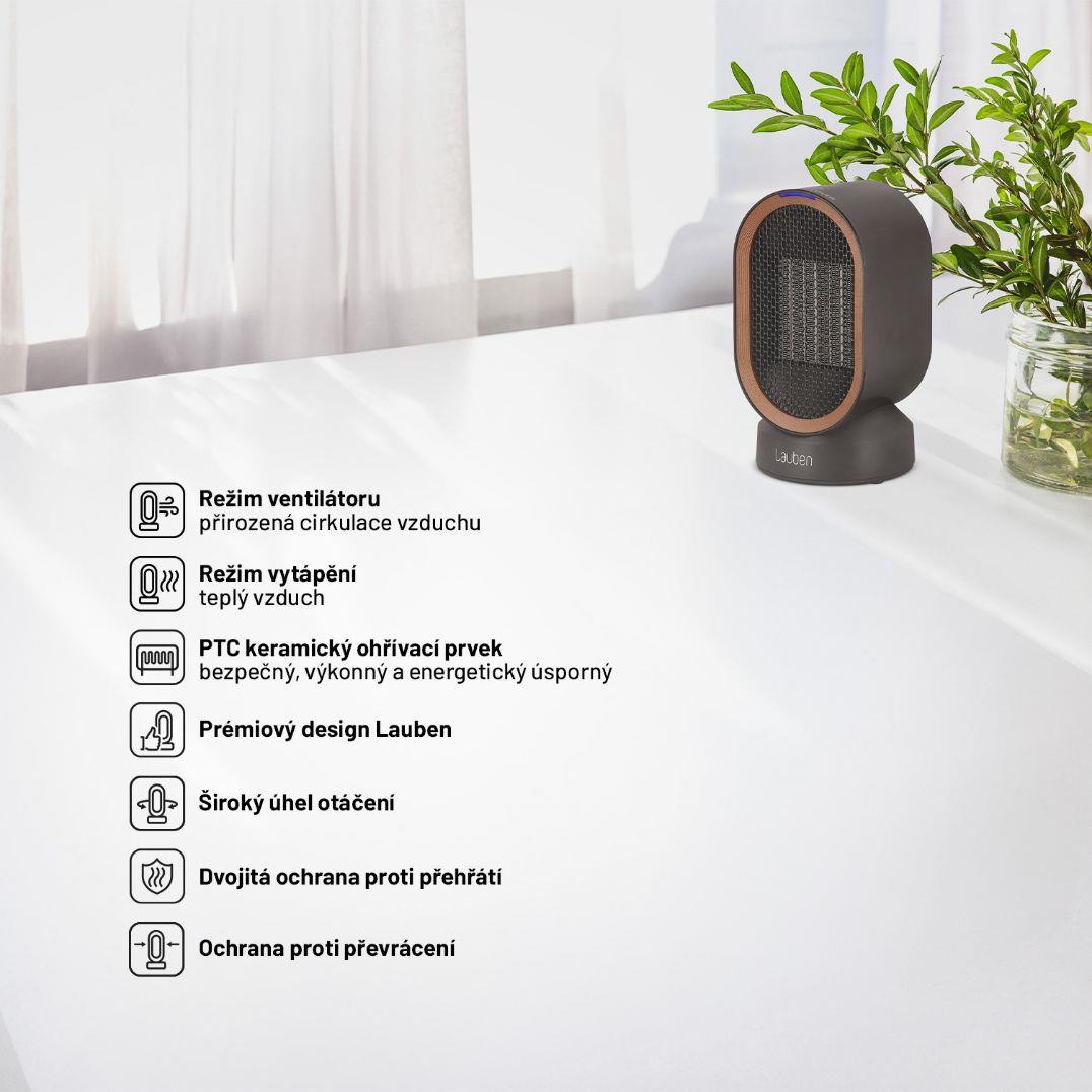 Lauben Desk Fan&Heater 2in1 600BB5 