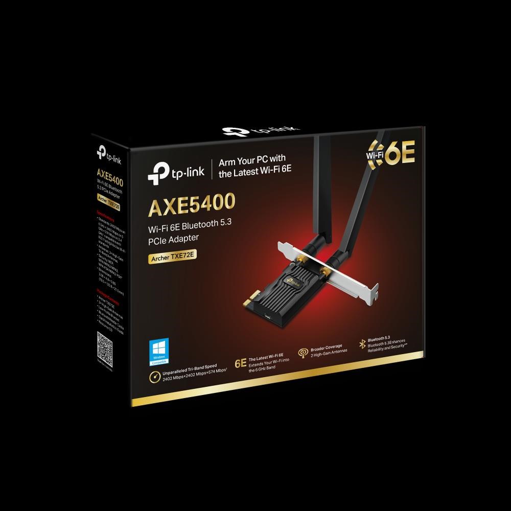 TP-Link Archer TXE72E WiFi6E PCIe adapter (AXE5400, 2, 4GHz/ 5GHz/ 6GHz, Bluetooth5.3)1 