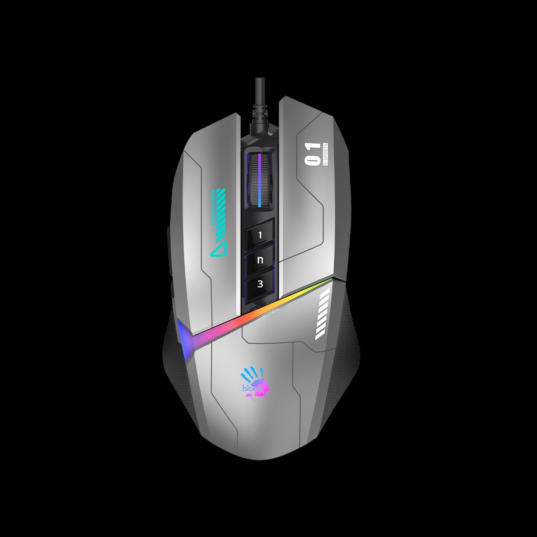 A4tech Bloody Myš W60 Max Activated,  podsvícená herní myš,  12000 DPI,  USB,  Šedá0 