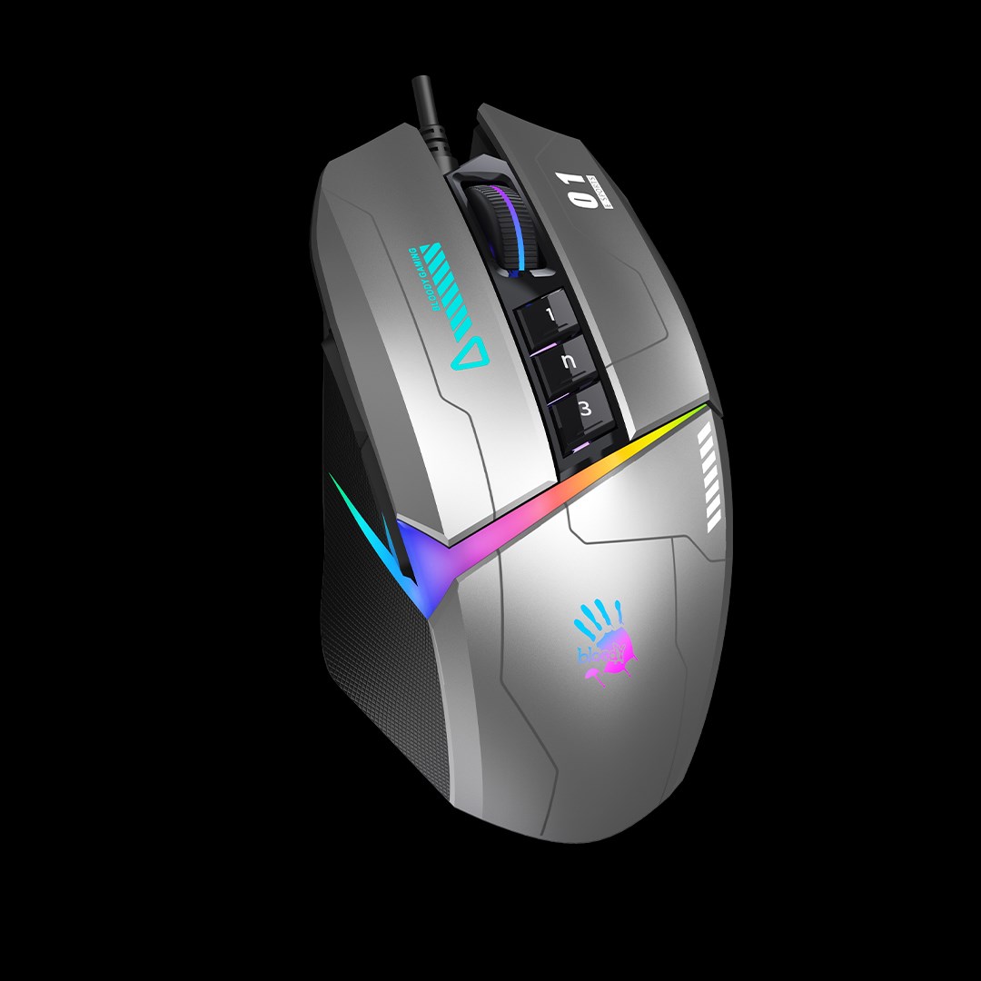 A4tech Bloody Myš W60 Max Activated,  podsvícená herní myš,  12000 DPI,  USB,  Šedá1 