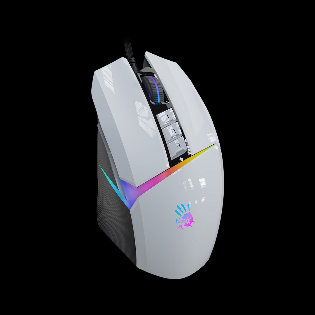A4tech Bloody Myš W60 Max Activated,  podsvícená herní myš,  12000 DPI,  USB,  Bílá1 