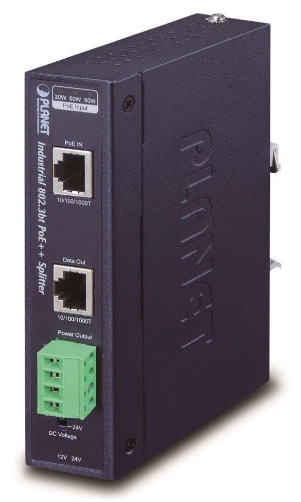 Planet IPOE-173S napájení po ethernetu IEEE802.3bt,  70W,  1xGbE,  DIN,  IP30,  -40 až 75 C0 