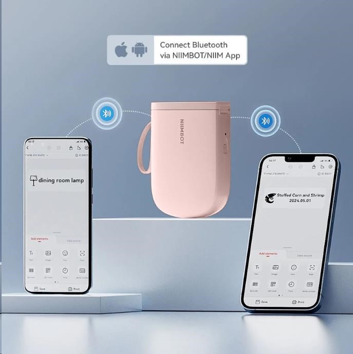 Niimbot Tiskárna štítků D11-H Smart,  růžová + role štítků 160 ks2 