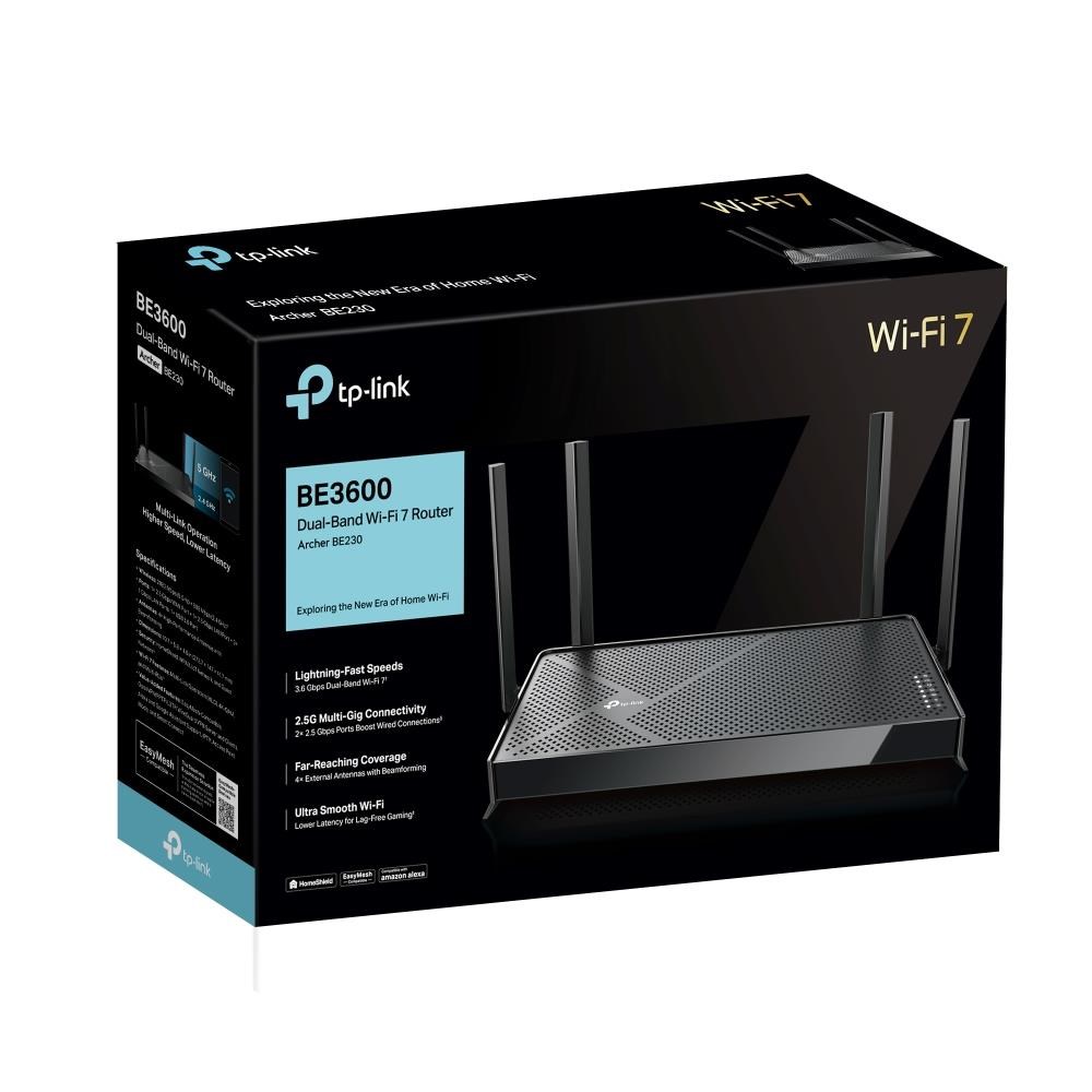 TP-Link Archer BE230 OneMesh/ EasyMesh WiFi7 router(BE3600, 2, 4GHz/ 5GHz, 1x2, 5GbEWAN, 1x2, 5GbELAN, 3xGbELAN, 1xUSB3.0)4 