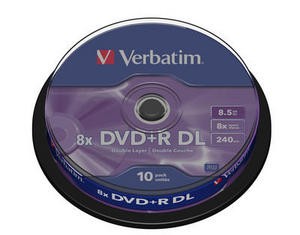 VERBATIM DVD+R(10-pack) Dvojvrstvové/ 8x/ 8.5 GB/ vreteno0 