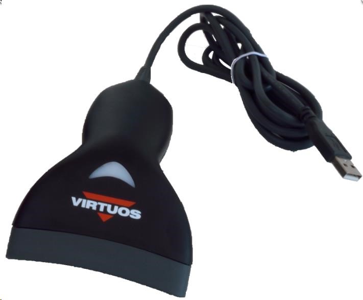 Virtuos CCD čítačka HT-10,  USB (emulácia klávesnice/ RS232),  čierna0 