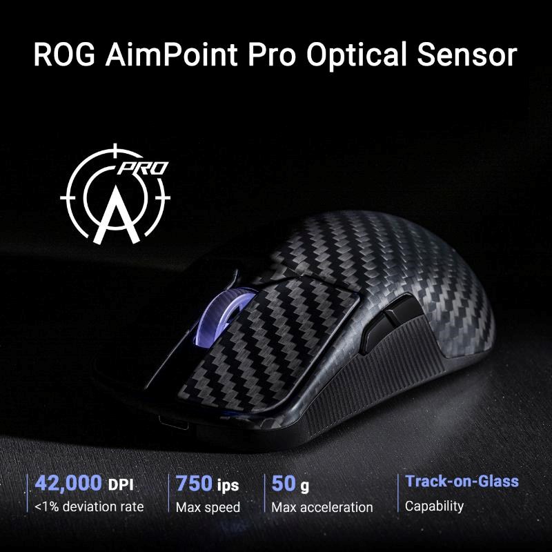 ASUS Herní myš ROG Harpe Ace Extreme,  Bezdrátová BT,  RF 2.4GHz,  černá10 