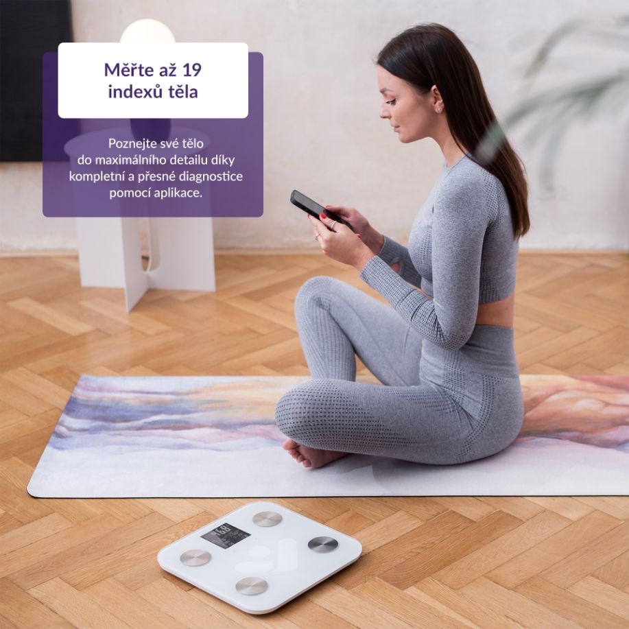 TrueLife FitShape S6 BT - Bioelektrická impedanční bluetooth váha - bílá0 