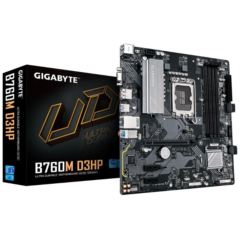 GIGABYTE MB Sc LGA1700 B760M D3HP,  Intel B760,  4xDDR5,  1xDP,  1xHDMI,  1xVGA,  mATX0 