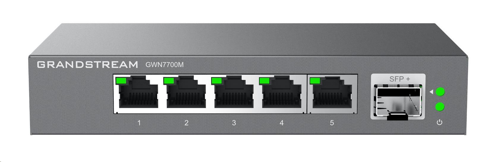 Grandstream GWN7700MP Unmanaged Network Switch 5 2, 5Gb portů /  1 SFP+0 