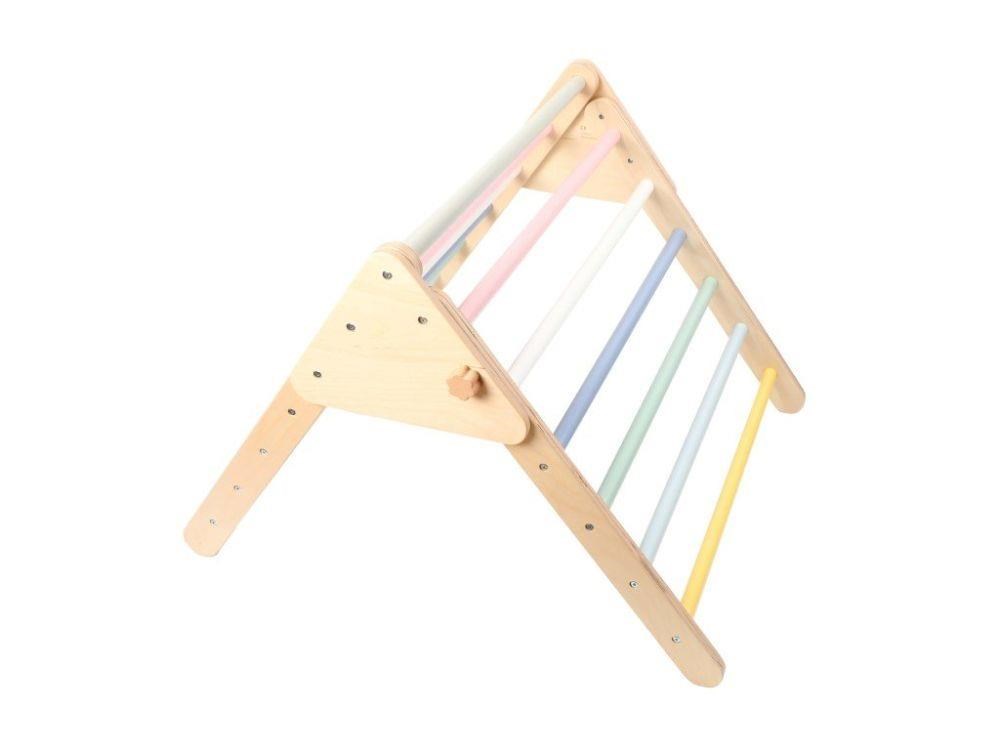 Dřevěný Piklerové trojúhelník set s montessori prknem - pastelový0 