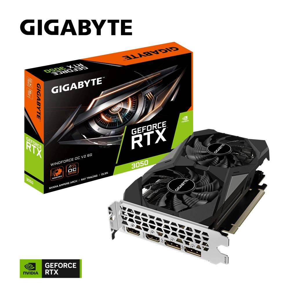 GIGABYTE VGA NVIDIA GeForce RTX 3050 WINDFORCE OC 6G V2,  6G GDDR6,  2xDP,  2xHDMI0 