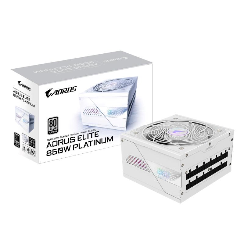 GIGABYTE zdroj AE850PM PG5,  850W,  80+ Platinum,  120mm fan,  bílá2 