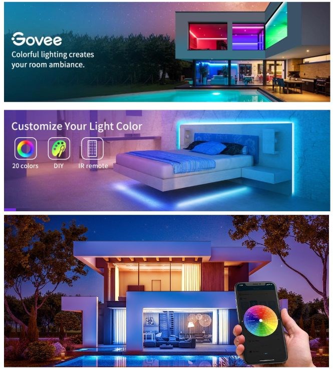 Govee WiFi RGB Smart LED pásek 10m3 