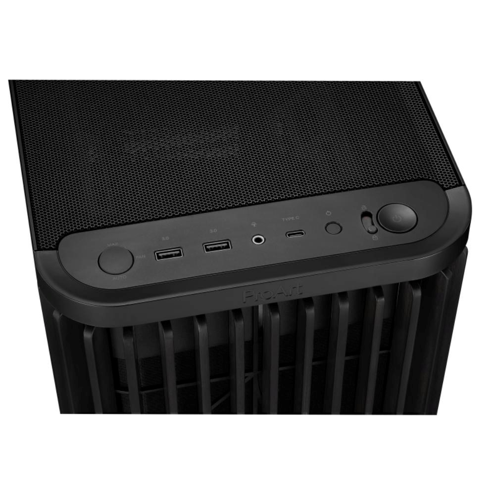 ASUS case PROART PA401 WOOD TG,  Mid Tower,  ATX,  1xUSB-C Gen2x2,  2xUSB 3.0,  2x 160mm Fan,  1x 120mm Fan,  černá3 