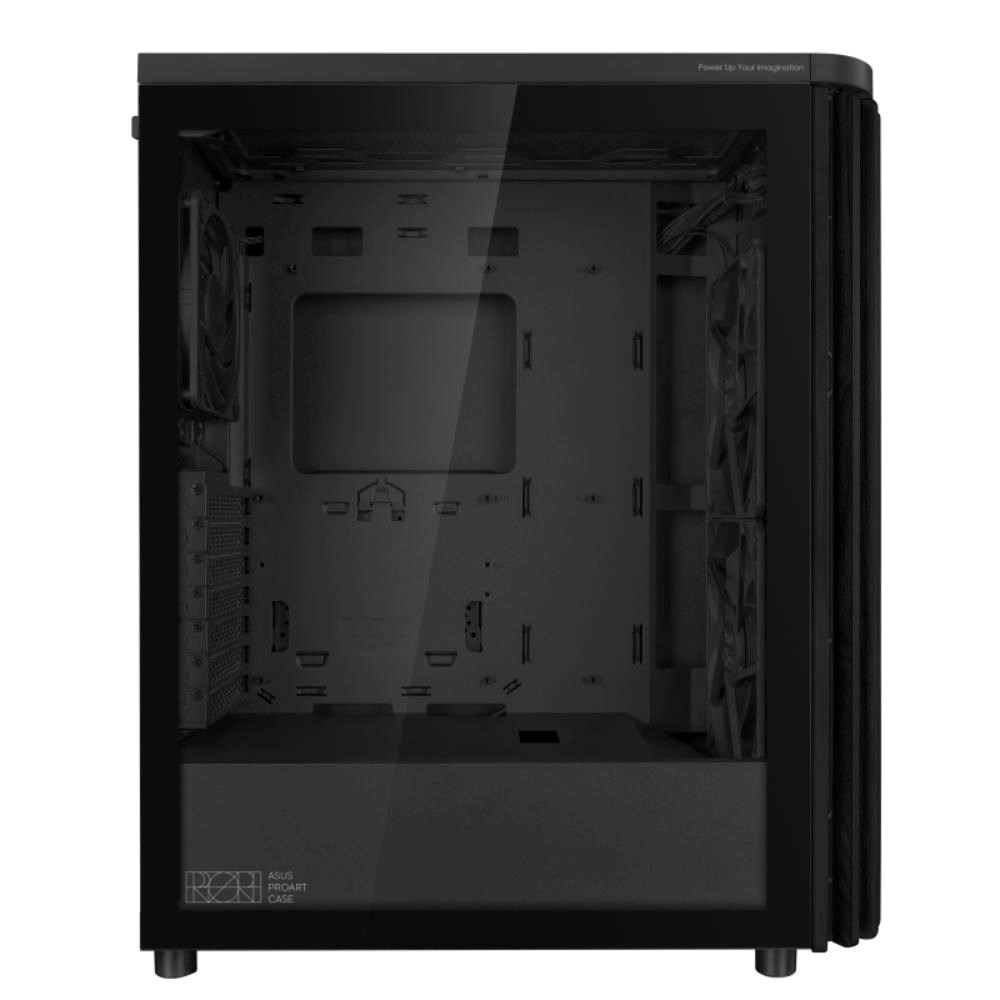 ASUS case PROART PA401 WOOD TG,  Mid Tower,  ATX,  1xUSB-C Gen2x2,  2xUSB 3.0,  2x 160mm Fan,  1x 120mm Fan,  černá6 