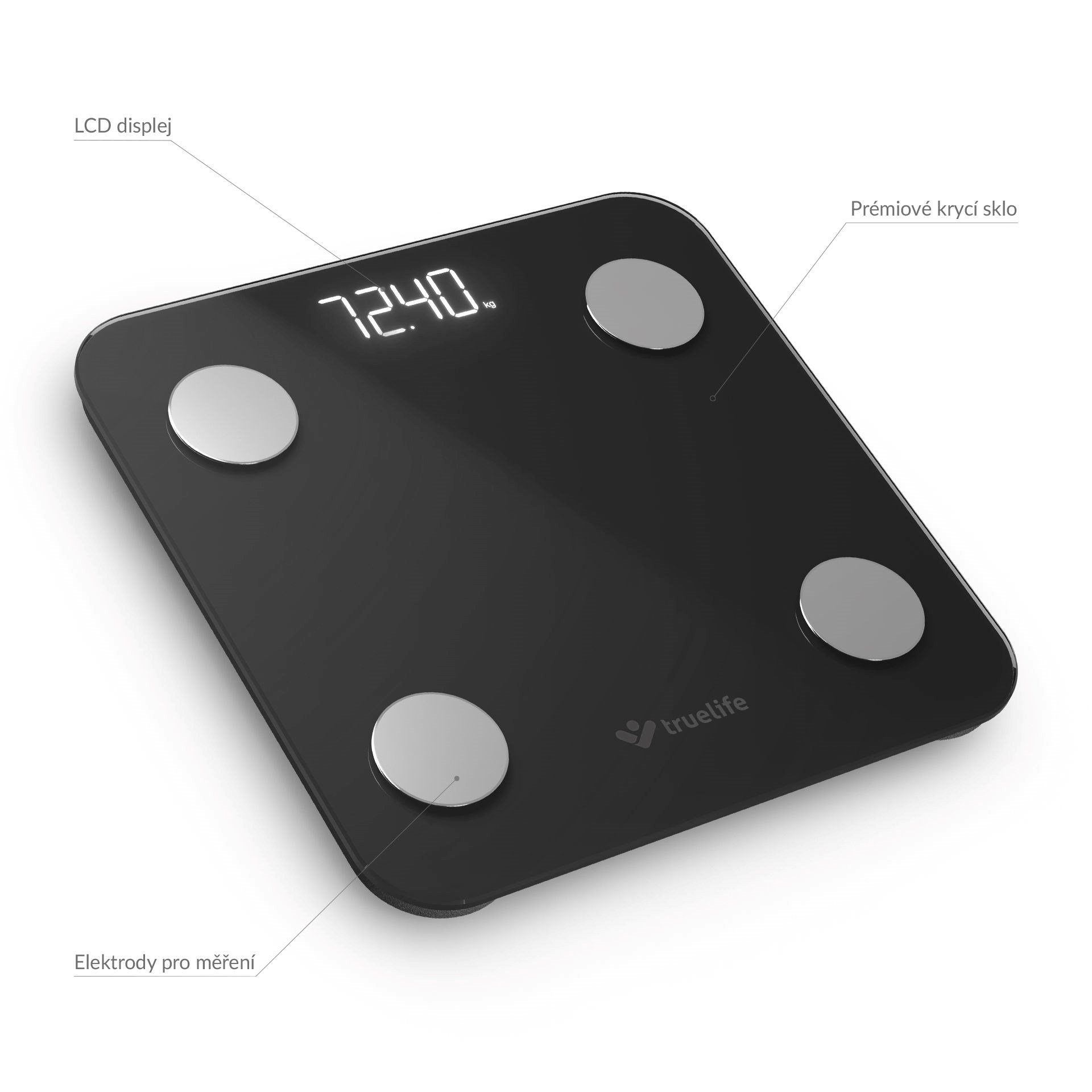 TrueLife FitScale W1 BT Black - bioelektrická impedanční bluetooth váha7 