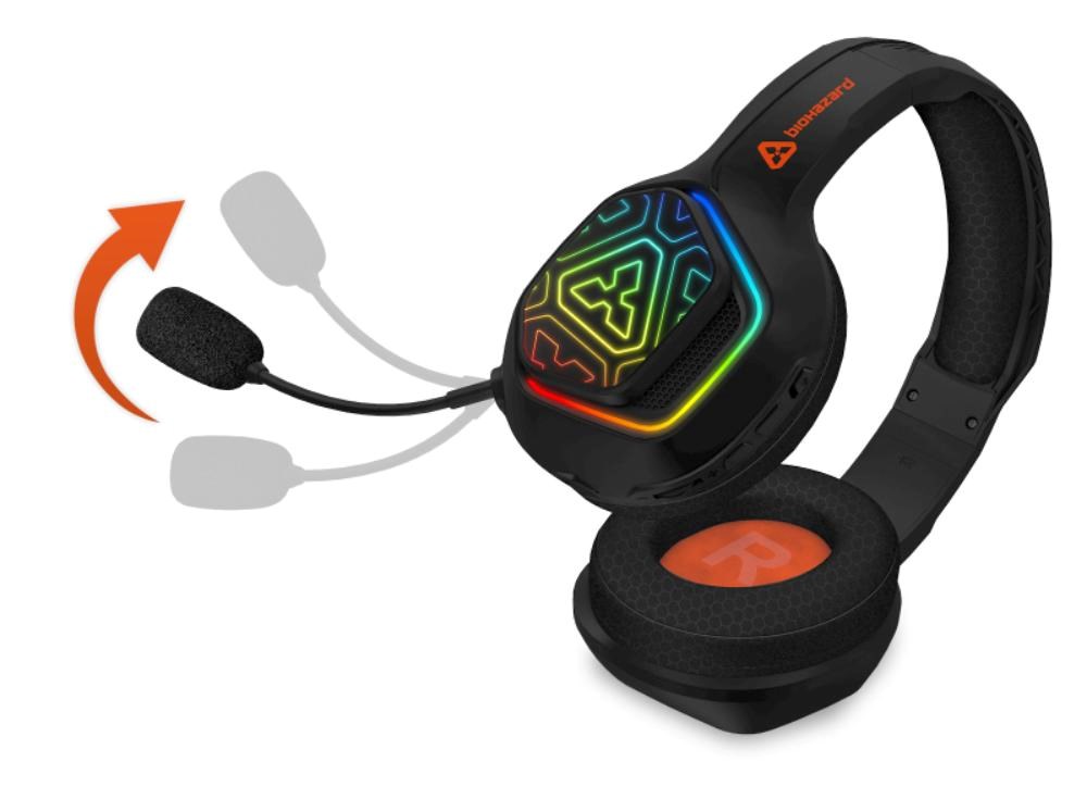 CONNECT IT Herní sluchátka s mikrofonem BIOHAZARD Blast,  Bezdrátové RF 2.4GHz a Bluetooth,  černá4 