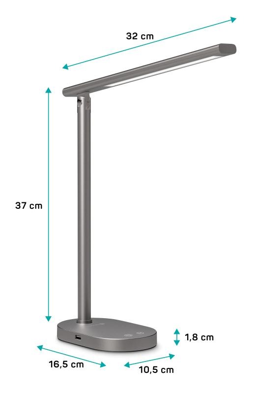 CONNECT IT Stolní LED lampa Shine,  USB-A,  šedá3 