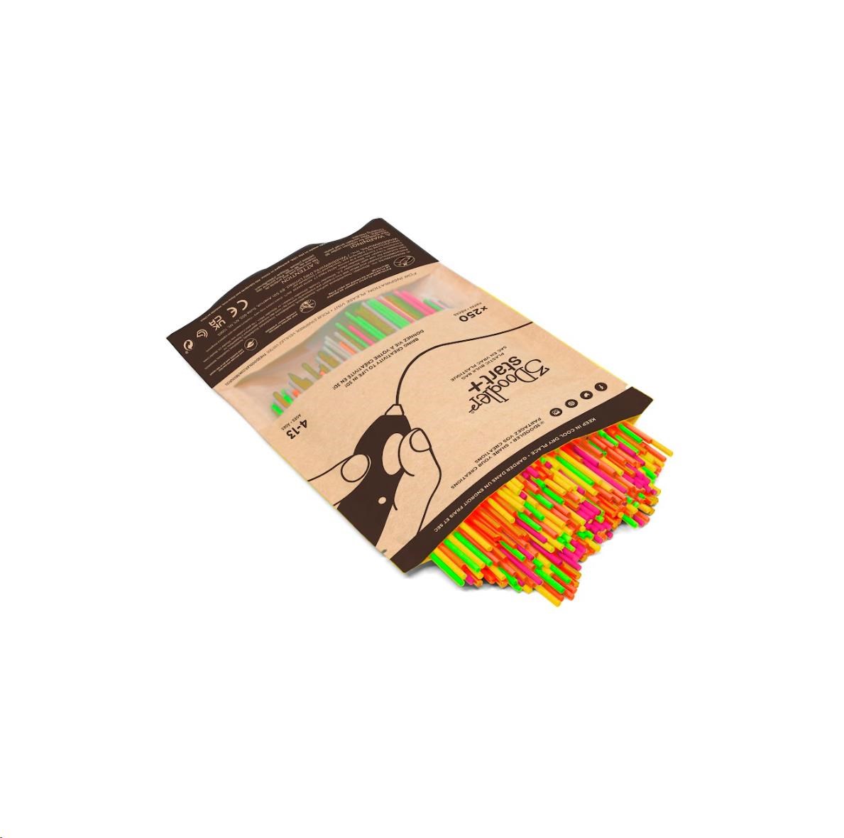 3Doodler náplň ECO-PCL pro 3D pero Start+ 250ks - neon: červená,  oranžová,  zelená,  růžová,  žlutá0 