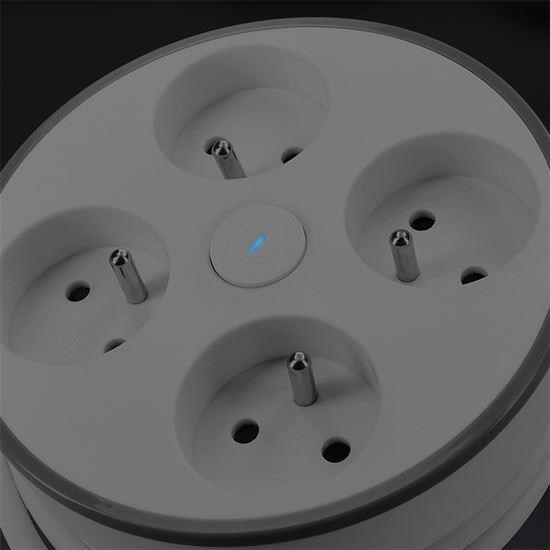 Solight 4z prodlužovací přívod,  2m,  3 x 1mm2,  bílý,  vypínač3 