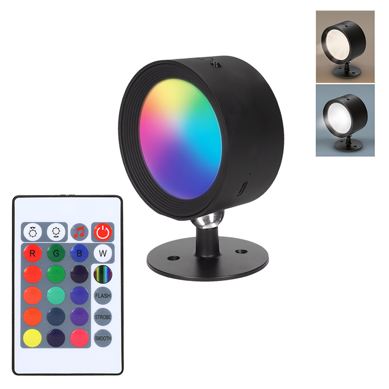 Solight LED nabíjecí RGB světlo,  dálkový ovladač,  Li-Ion,  USB-C0 