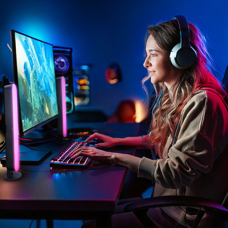 Solight LED RGB osvětlení Gaming,  dálkový ovladač,  zvukový senzor,  USB0 