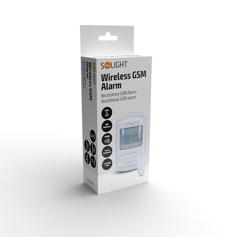 Solight GSM alarm,  pohybový senzor,  dálk. ovl.,  bílý7 