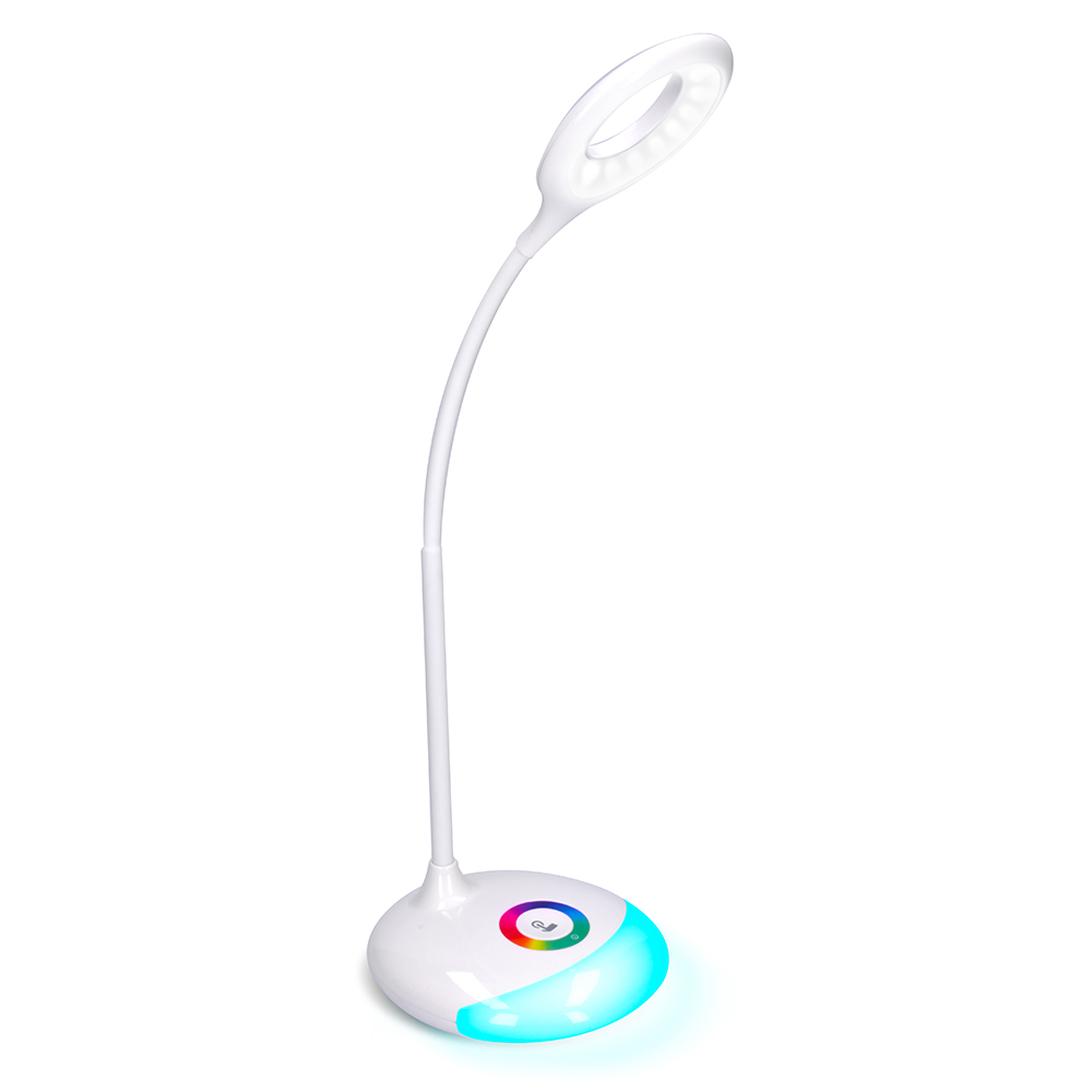 Solight LED stolní lampička nabíjecí,  5W,  RGB podsvícení,  stmívatelná,  USB napájení0 