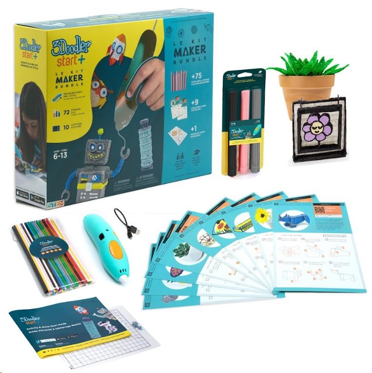 3Doodler 3D Pero Start+ Bundle + 147 náplní,  12 šablon,  9 karet aktivit,  podložka1 