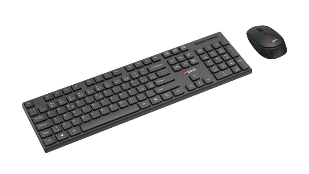 C-TECH klávesnice s myší WLKMC-03,  Bezdrátový set 2.4GHz,  CZ,  Černá2 