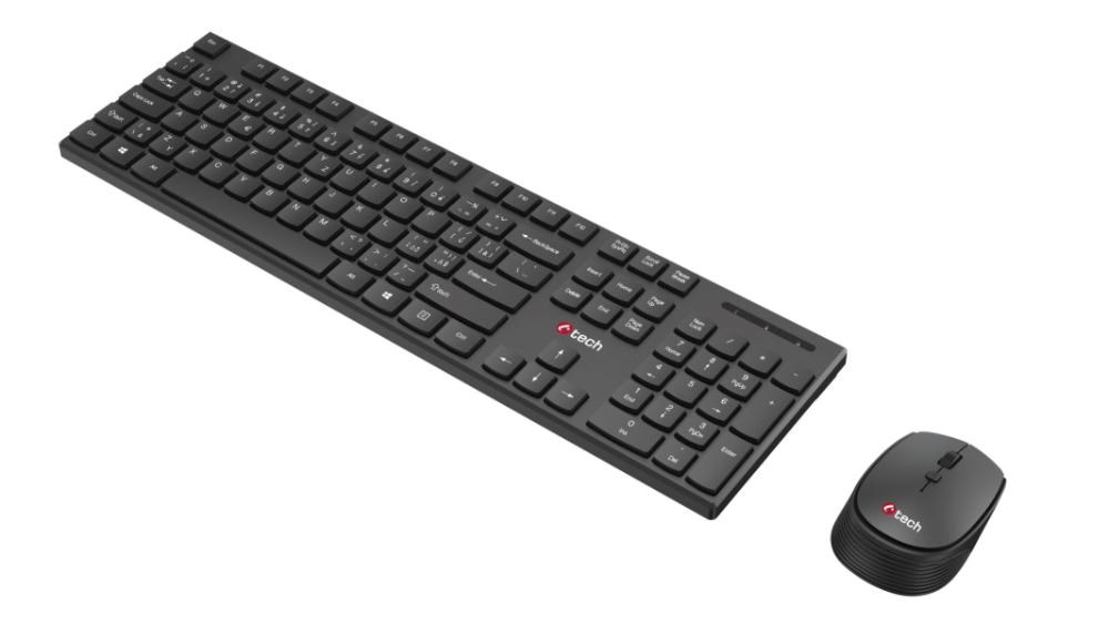 C-TECH klávesnice s myší WLKMC-03,  Bezdrátový set 2.4GHz,  CZ,  Černá3 