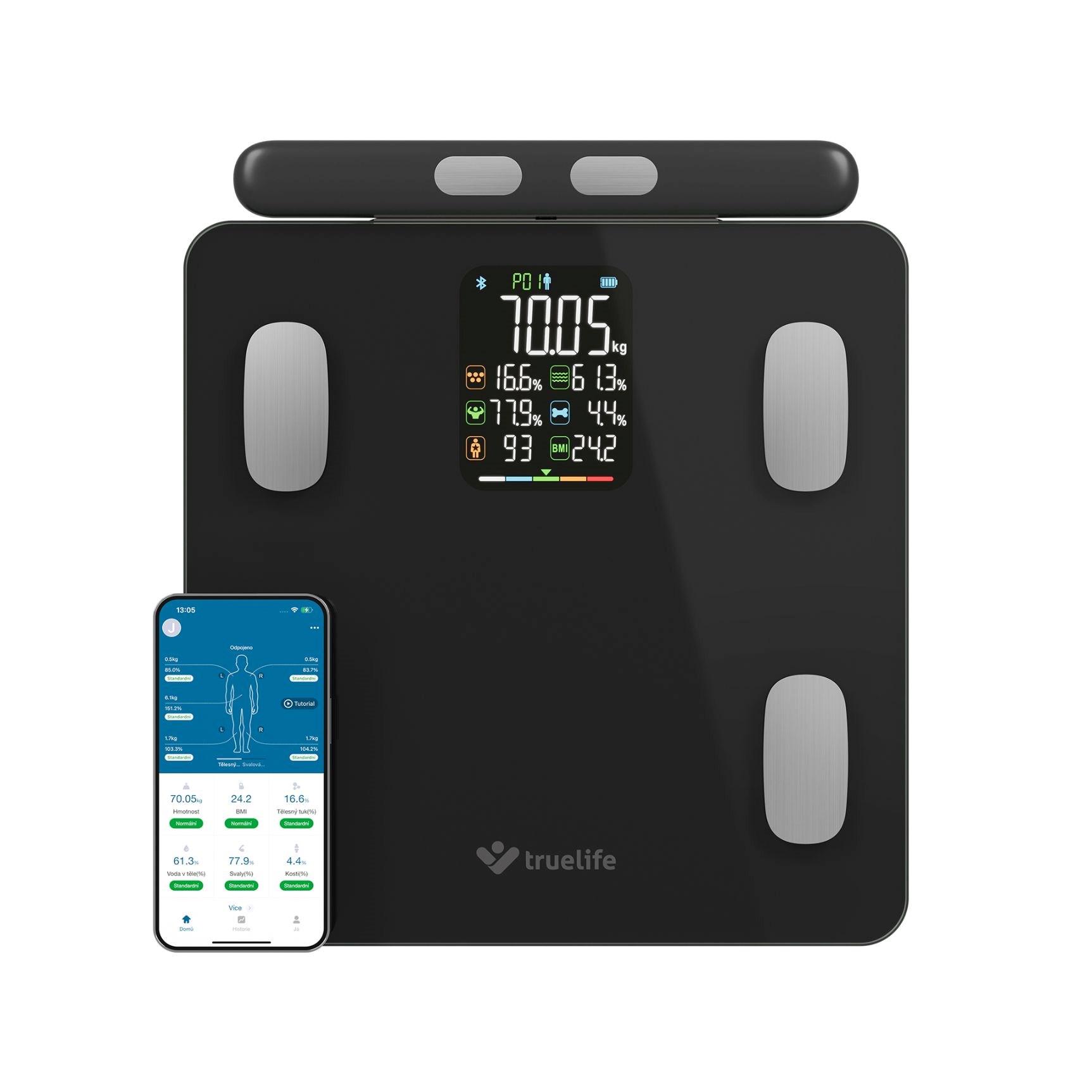TrueLife FitScale W8 BT Black - osobní diagnostická bluetooth váha0 