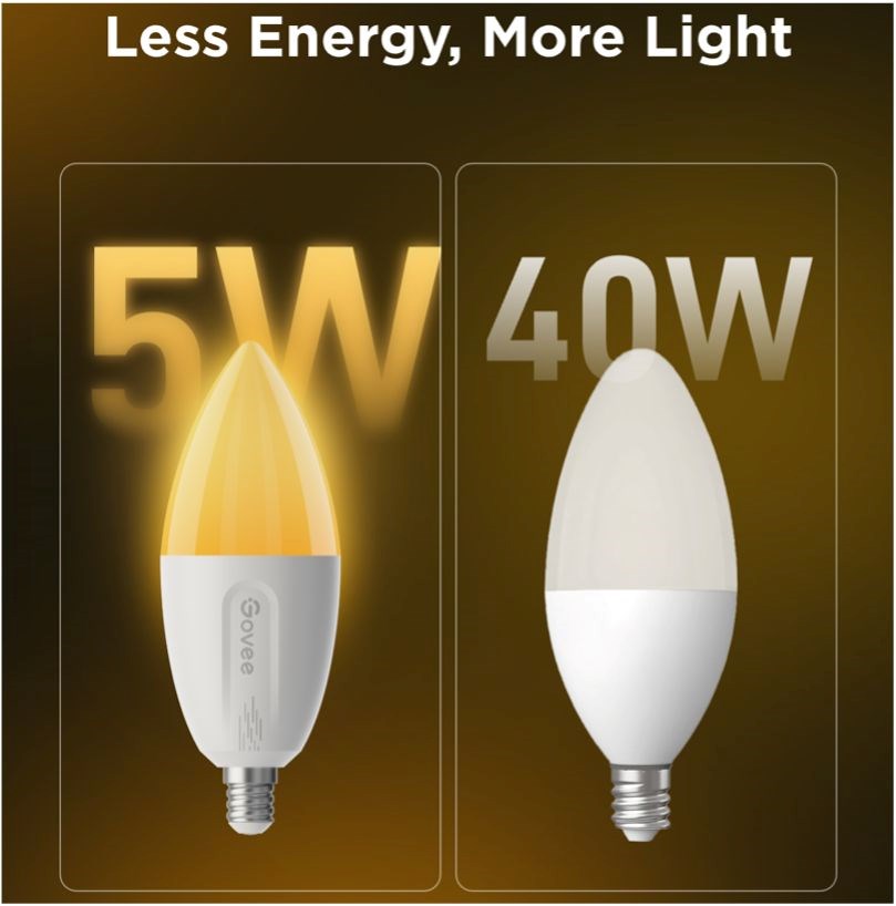 Govee Smart žárovka RGBWW 5W-50W 450lm E14 Long Life 2ks Matter5 