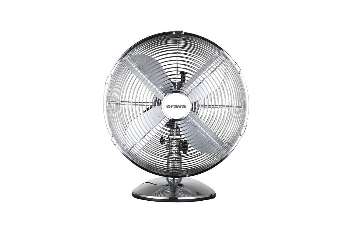 Orava SF-100 X stolní oscilující ventilátor,  3 stupně rychlosti,  oscilace doprava a doleva,  stříbrná0 