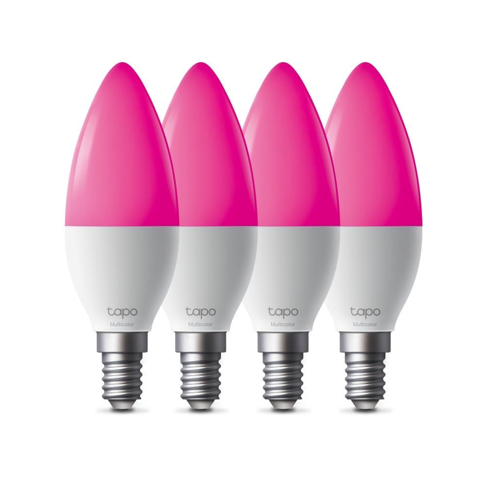 TP-Link Tapo L430C(4-pack) chytrá WiFi stmívatelná LED žárovka (barevná, 2500K-6500K, 470lm, 2, 4GHz, E14)0 