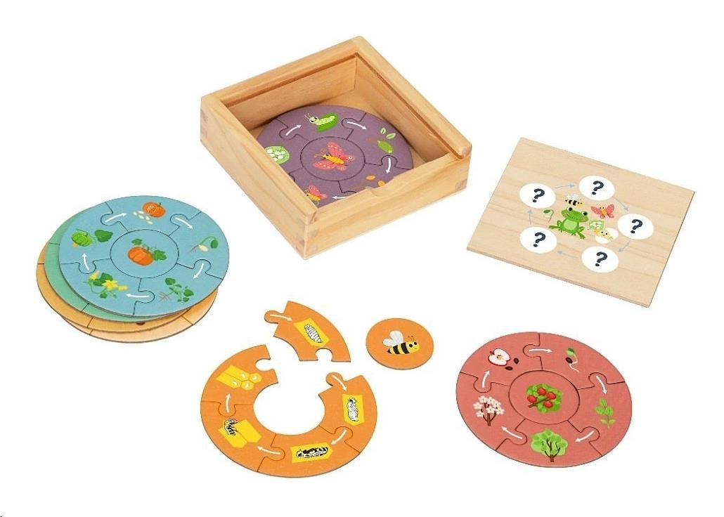 Dřevěné puzzle pro děti - životní cyklus2 