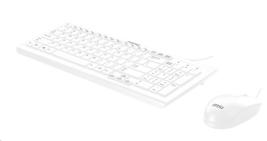 MSI set klávesnice a myši SK9626W,  drátová,  CZ/ SK lokalizace,  bílá1 