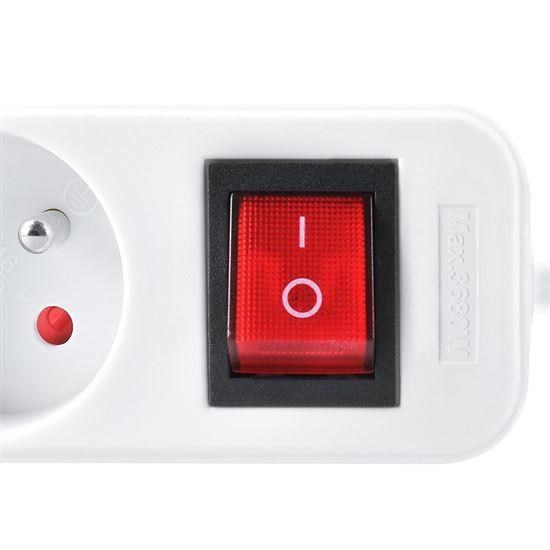Solight prodlužovací přívod 5m,  6 zásuvek,  vypínač,  16A/ 3680W,  PVC,  bílý1 
