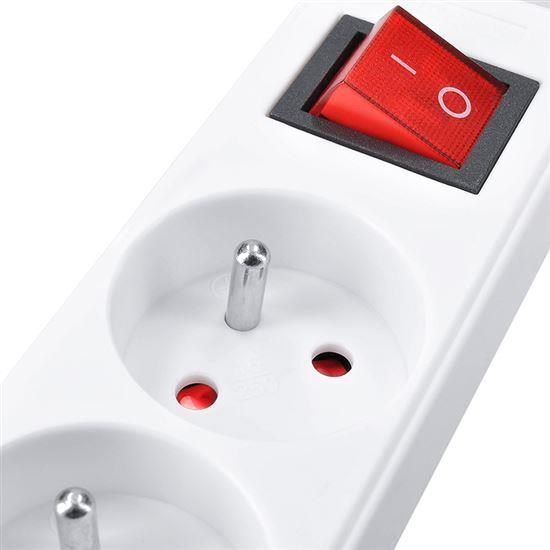 Solight prodlužovací přívod 5m,  6 zásuvek,  vypínač,  16A/ 3680W,  PVC,  bílý2 