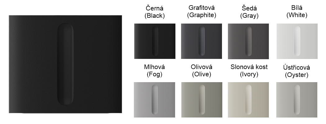 Ajax  CenterButton (Dimmer) vertical - Středový kryt stmívatelného tlačítka,  vertikální instalace,  ústřicová1 