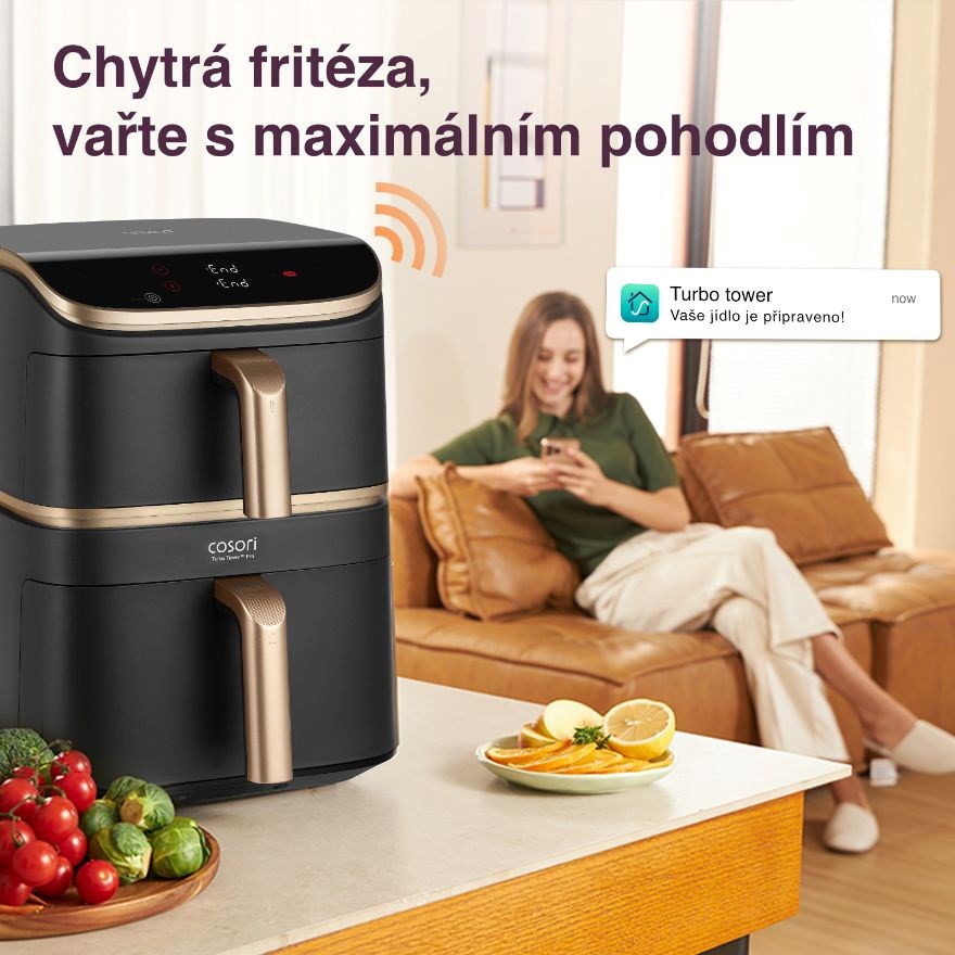 Cosori Turbo Tower Pro chytrá horkovzdušná fritéza 10, 8l černá9 