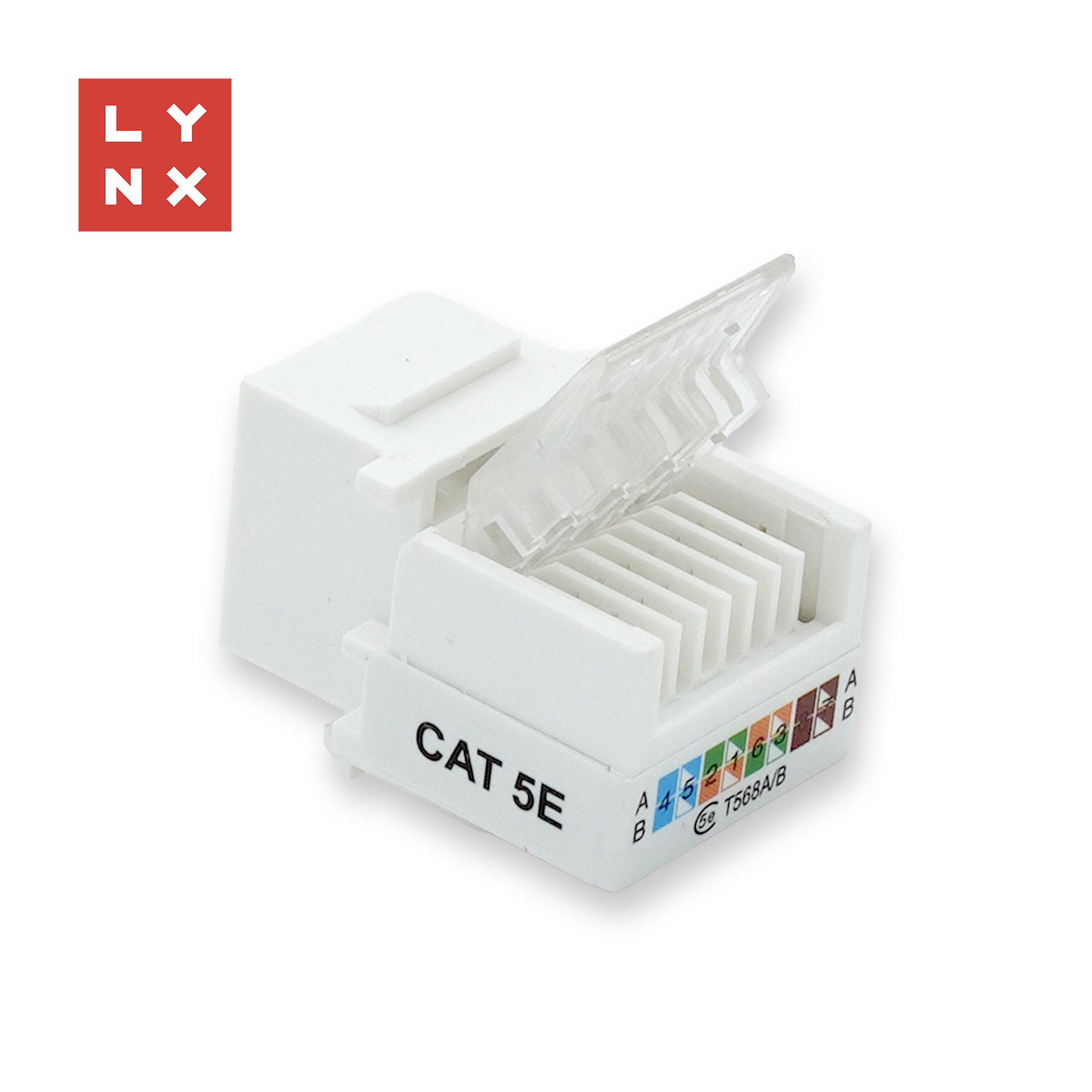 LYNX keystone UTP Cat5e,  samozařevácí,  90 stp.,  bílý1 