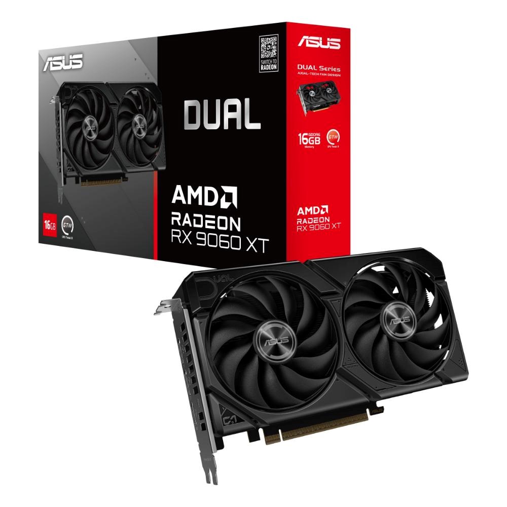 ASUS VGA AMD Radeon RX 9060 XT DUAL 16GB,  RX 9060 XT,  16GB GDDR6,  2xDP,  1xHDMI0 