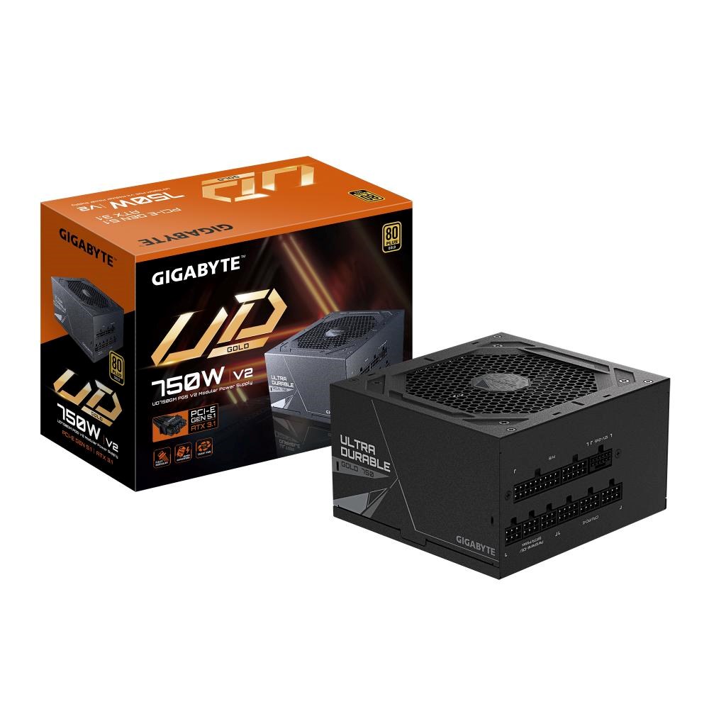 GIGABYTE zdroj UD750GM PG5 V2,  750W,  120mm,  Plně modulární,  80 Plus Gold,  ATX 3.16 