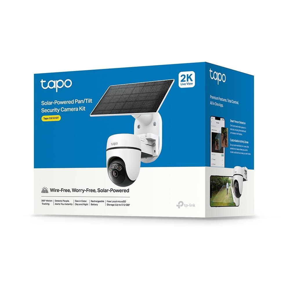 TP-Link Tapo C610 KIT venkovní kamera,  solární panel (3MP,  2K,  1296p,  IR 10m,  WiFi,  micro SD card,  IP65)4 